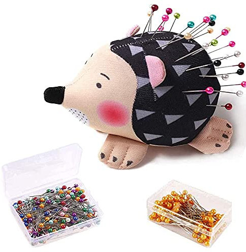 CICILIAYA Nadelkissen Igel Form Pin Halter, Entzückendes Nadelkissen Kit, Igel Nadelkissen Niedliche Nadel Stoff Nadelhalter Stoff Nadel Kissen Nähen Zubehör Stifte Quilten Halter Nähen (Schwarz)