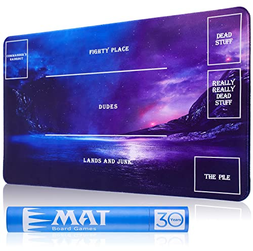 Biouai Playmat for MTG Magic T Gathering - Stitched Play Mat with Tube Case for MTG Card Game Playing(Starry Zones)
