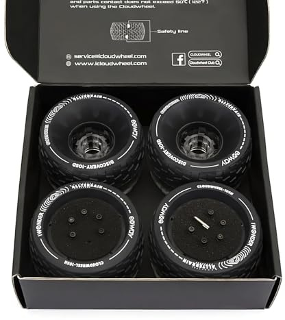 EXWAY Cloud Wheel 105mm/120mm Discovery Roues de Skateboard électrique à Amortissement Tout Terrain 78A Roues de Longboard en polyuréthane translucide (Pas pour Moteur moyeu)
