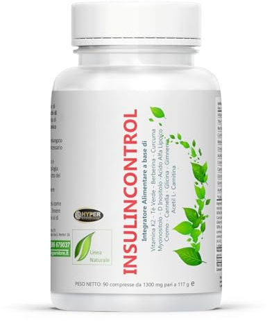 Hyper INSULINCONTROL 90 Cpr - Integratore con Berberina Cannella Gymnema Acido Alfa Lipoico Myo Inositolo Livello di Glicemia Metabolismo Mantenimento di Livelli Normali di Glucosio nel Sangue