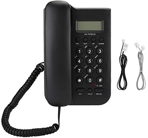 Nicoone Telefoni fissi per numero di chiamata digitale domestico appeso telefono con filo per sale alberghi Supporta numero di chiamata digitale/controllo orario, telefoni con filo