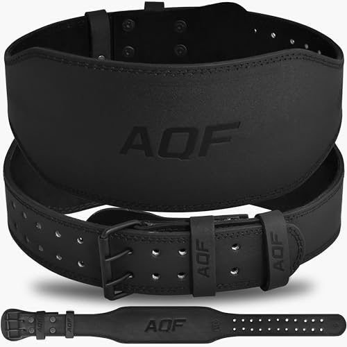 AQF Tyngdlyftningsbälte för män gym fitness, 10 cm 15 cm vadderat ländryggsstöd, 7 mm tjockt läder träningsbälte, Powerlifting, bodybuilding (liten 61 cm - 71 cm, matt svart 15 cm)