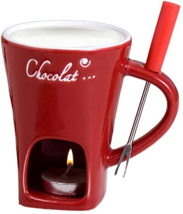 Tazza per fonduta di Cioccolato, Tazza per fonduta con Candele da tè | Tazza per fonduta di Cioccolato in Ceramica con pentola Calda | Scaldaburro riscaldante per Tea Light per Caramelle e Caramello