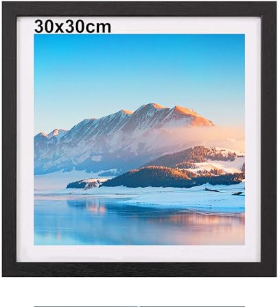 DTXDTech Marco de madera negra de 30 x 30 cm, marco de fotos de 30X30 cm, marco de fotos de 30x30 cm, marco de póster montado en la pared de 30 x 30 cm, para impresión de 18 x 18,