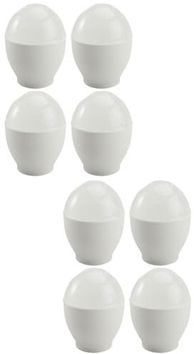 PRETYZOOM 2 Ensembles Coquetier Cuit À La Vapeur Cuiseur Rapide Dash Casserole Micro- Machine À Micro-ondes Cuiseur À Oeufs Cuiseur À Œufs Électrique Tasses Poêle Pp Blanche 4 Pièces * 2