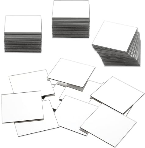 BOHUIZ 30 espejos cuadrados acrílicos de tamaño mini, autoadhesivos, de 5 cm, azulejos cuadrados pequeños para manualidades, hogar, pared, cocina, baño, decoración, proyectos de bricolaje, suministros