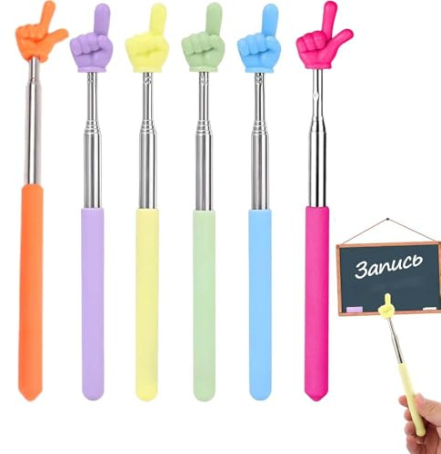 LZPLJLWS Puntero telescópico Extensible de Mano 6 Unidades Colores Surtidos 68 cm para enseñanza Escolar, formación, conferencias y presentaciones educativas