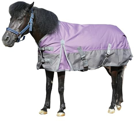 Coperta per cavalli in ripstop 1200D, peso medio, impermeabile e traspirante, per mini, Shetland, Pony e puledro 90-15,2 cm, peso medio, impermeabile e traspirante, per mini, Shetland, Pony e puledro