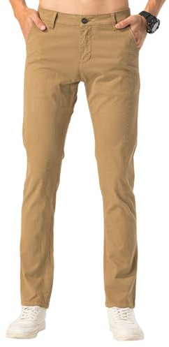 TONY BACKER Pantalon chino de bureau en coton 1630 pour homme