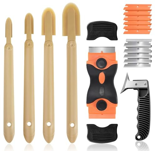 Juego de 6 herramientas para quitar silicona – Quitasilicona, Abrejuntas, Alisador de juntas, Rasqueta, Removedor de juntas de silicona – ideal para baño, cocina, ventanas y azulejos
