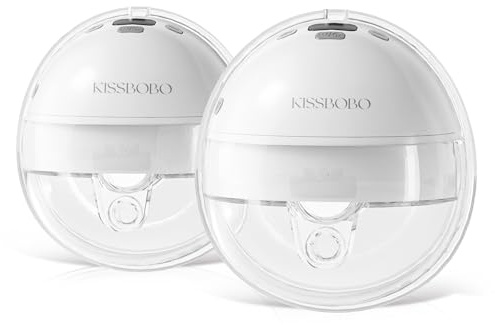 KISSBOBO K6 Sacaleches Electricos Doble,280mmHg Fuerte Succión,4 Modos 19 Niveles Extractor de Leche Materna,con Función Memoria,para Lactancia Cómoda y Eficiente,Portátil y Sin Manos