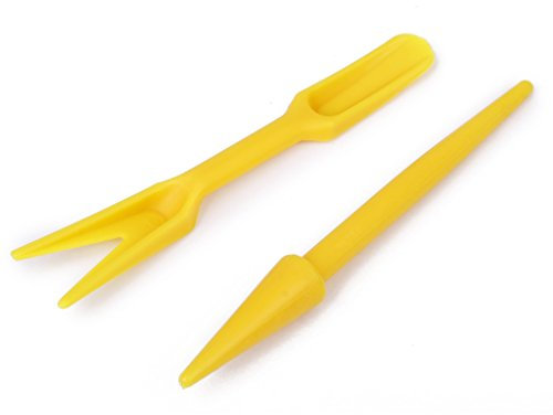 Kit d'Outils de Jardinage Transplantoir Perforatrice pour Jeune Plant - Jaune