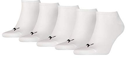 PUMA Unisex Puma Unisex Plain Sneaker - Trainer (5 Pack) Socks, Weiß, 35-38 EU