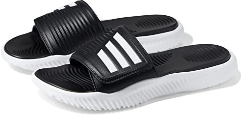adidas Unisex-Adult Alphabounce 2.0 Slides Sandal, Black/White/Black, 10 Women/9 Men