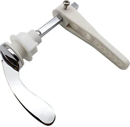 LRMYS Chrome Plated Replacement Toilet Tank Handle, Universal Fit Metal Toilet Flush Lever WC Cistern Repair Handle Rod Kit, Silver 1 Pack