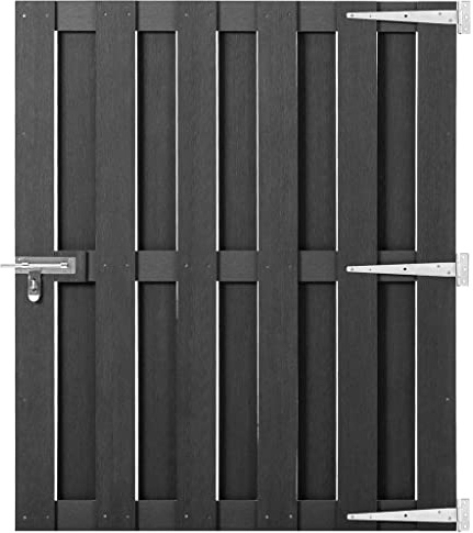 vidaXL Puerta de Jardín Cancela Valla Verja Patio Entrada Terraza Exterior Cerca Cerradura Robusta Estable Duradera de WPC Gris 100x112 cm