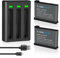 COOLSHOW Action Kamera Akku 1800mAh 2 Stück und Dreifach Ladegerät Set für Insta360 X3 und X3 Ladegerät mit Typ-C und Micro-USB-Ladeschnittstelle für Insta360 X3 Kamera(Ersatz für Insta360 X3 Akku)