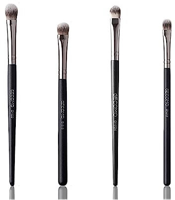 PLABBDPL 4 Pièce Pinceaux De Maquillage Yeux Pinceau Estompeur Yeux Fard à Paupières Outils de Maquillage Eyeshadow Applicator pour Débutant Commode, Femme Fille Maquillage