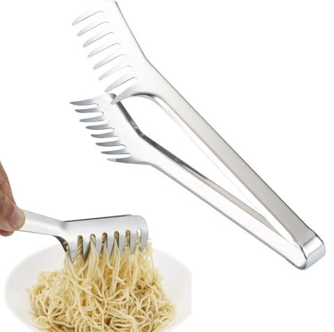 Pasta Serving Tongs Spaghetti Spoon Stainless Steel Spaghetti Tongs Pasta Server Utensil Spaghetti & Salad Tong for Buffets Spaghetti Tongs for Noodles Pasta Baking Cooking