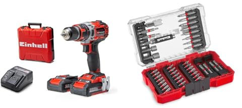 Einhell Professional Perceuse Visseuse à percussion sans fil TE-CD 18/50 Li-i BL Power X-Change (Li-ion, 18 V, moteur sans charbon, Couple 50 Nm) Livré avec 2 Batteries 2,0 Ah et un Chargeur
