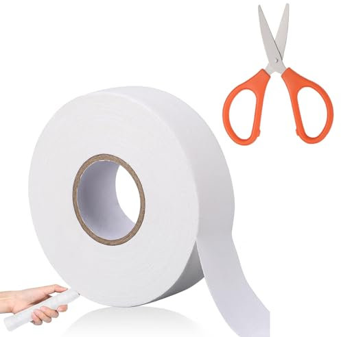 QEEROYO Schläger Tape, Hockey Tape, 25M Self Adhesive Hockey Stick, Hockeyschläger Tape, Anti Slip Hockey Stick Tape, Anti-Rutsch Grip Band für Golf-, Tennis-, Badminton, Weiß