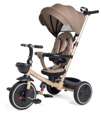 Chicco Spiel Dreirad 4in1, entwicklungsbegleitendes Dreirad von 6 Monaten bis 4 Jahren, abnehmbares Verdeck, Eva-Gummiräder, Teleskop-Schiebestange, leicht zusammenklappbar, Freilaufpedale