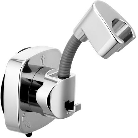Larrel Support de pommeau de douche sans perçage, rotatif à 360°, avec ventouse, amovible, support de douche réglable, accessoires de douche pour salle de bain et douche