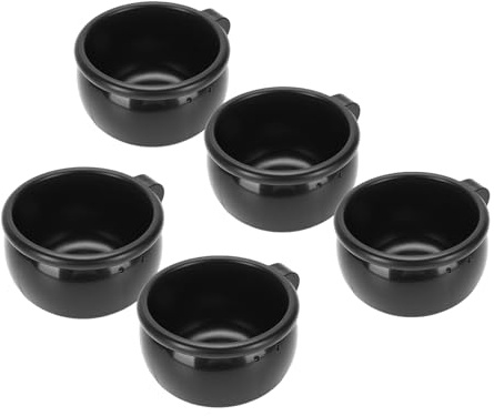 MENDUNER Jeu de 5 Gobelets d'alimentation pour Poussins, en Caoutchouc Noir, Bol d'eau Facile à Nettoyer pour L'hydratation des Volailles