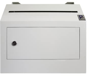 Protex Wall Mount Drop Box Safe (SDL-500), for cash, checks and envelopes, Piano hinge, Saw-tooth metal baffle to protect slot, Pre-drilled mounting holes, Reinforced door off-white