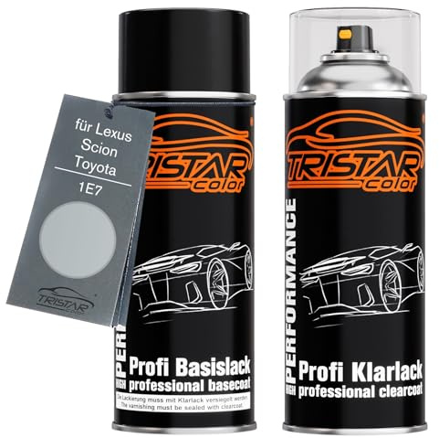 TRISTARcolor Vernice per auto Kit di bombolette spray per Lexus/Scion/Toyota 1E7 Quicksilver Metallic vernice di base vernice trasparente bomboletta a spruzzo 400ml