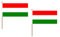 AZ FLAG STOCKFLAGGE UNGARN 45x30cm mit holzmast - 10 stück UNGARISCHE STOCKFAHNE 30 x 45 cm - flaggen
