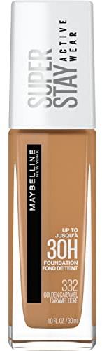 Maybelline Super Stay Full Coverage Liquid Foundation Active Wear Makeup, Up to 30Hr Wear, Transfer, Sweat & Water Resistant, Matte Finish, Golden Caramel, 1 Count