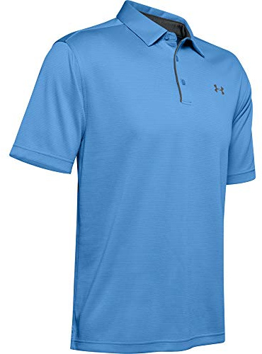 Under Armour Men's Tech Golf Polo, Carolina Blue (475)/Pitch Gray, Medium