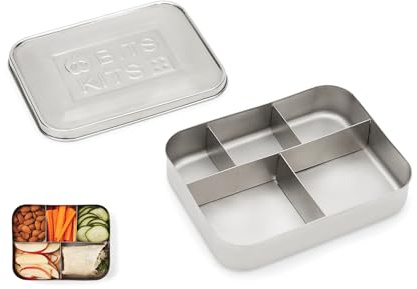 Bits Kits Stainless Steel Bento Box Lunch and Snack Container for Kids and Adults, 5 Sections