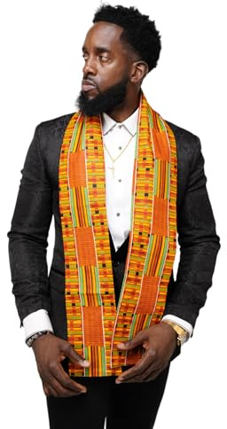 Dupsie's Kente African Print Stole/Sash -Made in Africa Perfect for Graduation Celebrations, Events, and Cultural shows, Choir, Clergy, Church, Schools and more