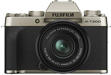 Fujifilm X-T200 Mirrorless Digital Camera (with XC15-45mm Lens) - Champagne Gold