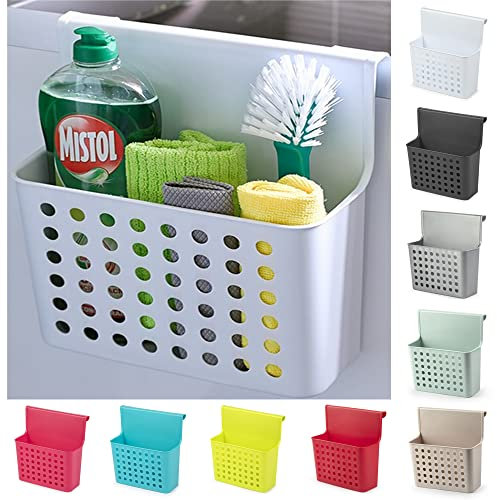Kitchen Over Cabinet Door Hanging Trash Bin | Small Hanging Waste Basket & Organizer Box for Food Scraps | Portable Reusable Plastic Bin for Kitchen, Bathroom, Toilet
