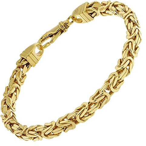 trendor Armband Königskette Gold auf Silber 925 Breite 4,7 mm zauberhafter Armschmuck für Damen und Herren, modische Geschenkidee, 51324-21 21 cm