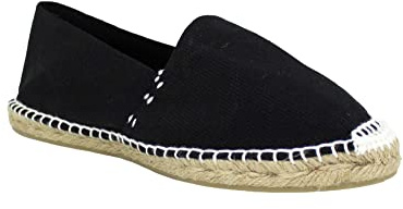 Alpargatas Clásicas de Lona con Suela de Yute (Negro, Numeric_39)