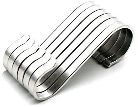 Clyhon 6 Stück S Haken Edelstahl S-förmige Haken Schwerlast Metall haken für für Badezimmer, Schlafzimmer, Büro, Küche, Geschäft