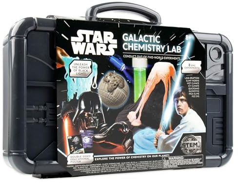STAR WARS Galactic Chemistry Lab, Science Kit for Kids with 8 Easy Experiments and Reactions, Including DIY Lightsaber, Slime & Earth Science, Toys, Chemistry Set, Gifts for 6 Year Old Boys