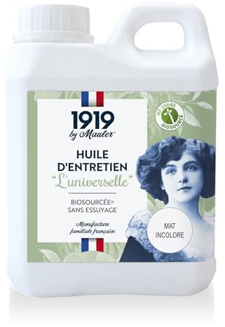 1919 BY MAULER - Huile d'entretien Universelle parquet, meuble & bois intérieur - Mat incolore - 1L