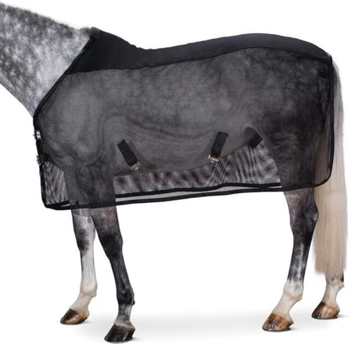 Mantas para caballos para caballos reales Hojas de moscas de caballos, sábanas de mosca ajustable para caballos, protección UV ＆ Mantas de malla de malla transpirable para caballos reales, sábana c