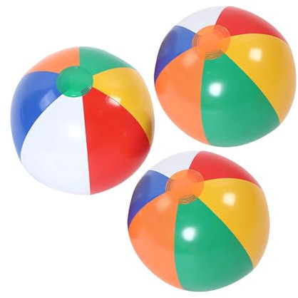 DHWEKU 3 Stück Aufblasbare Wasserbälle, Strandball, Beachball in Regenbogenfarben, für Sommeraktivitäten im Freien, Wasserspiele, Schwimmbad-Strandparty