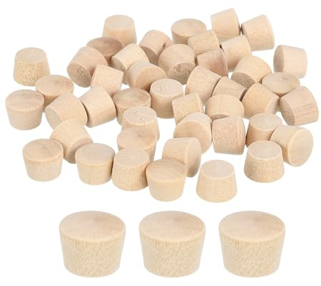 QUARKZMAN 80 st träknappspluggar, 9 mm/0,35 tum hårt trä hål pluggar träskruvar möbelskruvar träbearbetning hantverk dekorationer (10,5 mm x 9 mm)