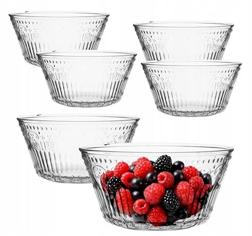 Altom Design Karen - Cuencos de cristal para servir cereales, 400 ml, 13 cm, 6 unidades