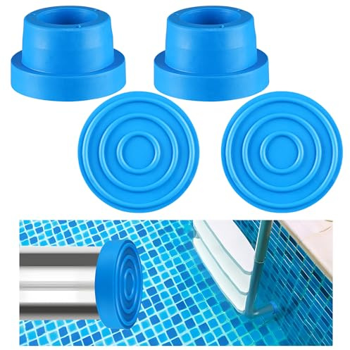 4 Pack Pool Ladder Bumper Plugs for Inground Pool Rubber Inside Pools Ladder Bumper Caps Steps End Plugs Fits 1.9” Standard Swimming Pool Ladders Tubing for Inground Pool Liner Protection