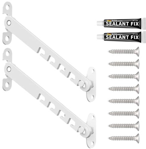 KUMSODE 2 Pièces Entrebâilleur de Fenêtre à Battant, Entrebailleur Fenetre Limiteur Ouverture Fenetre avec Vis, Reglable Entrebailleur Fenetre Sans Perçage,Convient pour Régler l'angle des Fenêtre