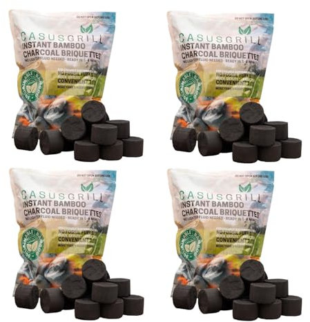 Briquetas de carbón para barbacoa de bambú (4 bolsas)