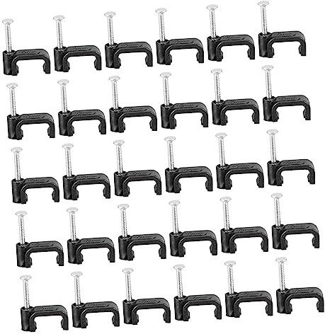 HOLIDYOYO 100pezzi Morsetti Mezzi in j Neri Con Chiodi in Acciaio Strumenti Fissaggio Per Morsetti Supporto Resistenti e Robusti